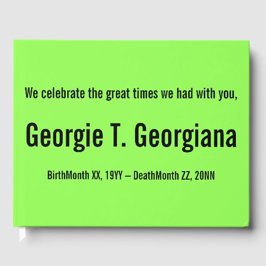 Minimalistisch en conservatief cursief gastenboek (Voorkant)