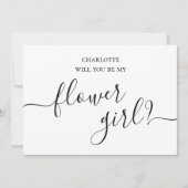 Minimalistisch en eenvoudig Bloemenmeisje-voorstel Kaart (Voorkant)