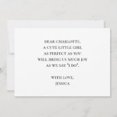 Minimalistisch en eenvoudig Bloemenmeisje-voorstel Kaart (Achterkant)