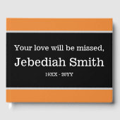 Minimalistisch en eenvoudig condoleanceboek gastenboek (Voorkant)