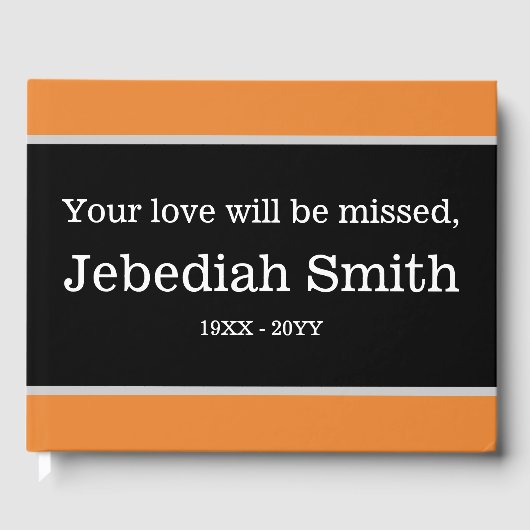 Minimalistisch en eenvoudig condoleanceboek gastenboek (Voorkant)