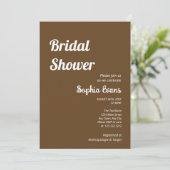 Minimalistisch en eenvoudig donkerbruin Vrijgezell Kaart (Staand voorkant)