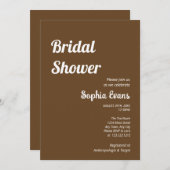 Minimalistisch en eenvoudig donkerbruin Vrijgezell Kaart (Voorkant / Achterkant)