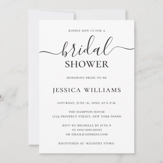 Minimalistisch en eenvoudig Elegant Script-Vrijgez Kaart (Voorkant)