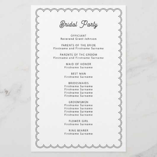 Minimalistisch en eenvoudig gescallopeerd grenspro (Achterkant)