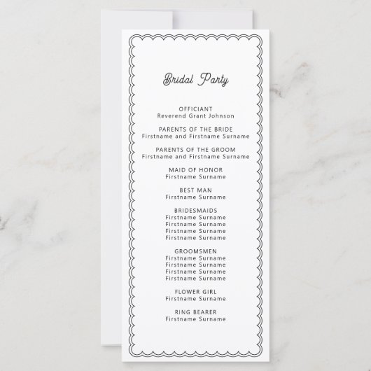 Minimalistisch en eenvoudig gescallopeerd grenspro (Achterkant)