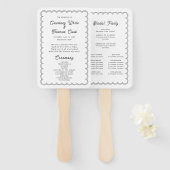 Minimalistisch en eenvoudig gescallopeerd grenspro handwaaier (Voorkant en achterkant)