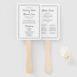 Minimalistisch en eenvoudig gescallopeerd grenspro handwaaier