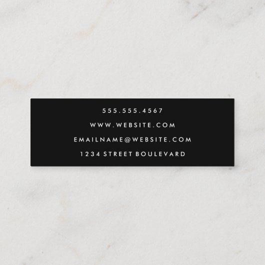 Minimalistisch en eenvoudig mini visitekaartje (Achterkant)