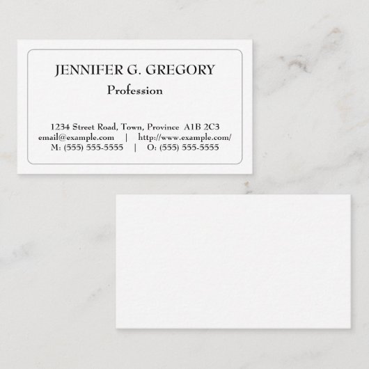 Minimalistisch en eenvoudig professioneel Visiteka Visitekaartje (Voorkant / Achterkant)