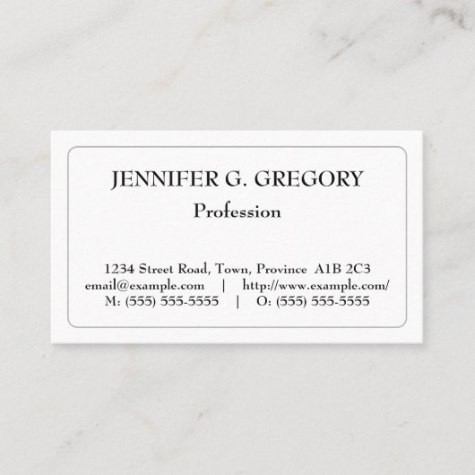 Minimalistisch en eenvoudig professioneel Visiteka Visitekaartje (Voorkant)