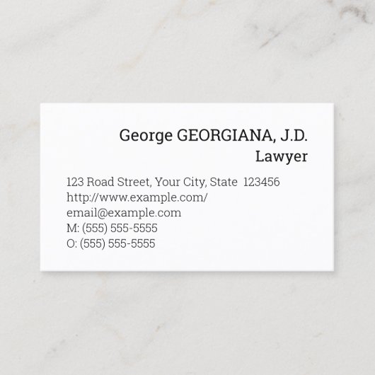 Minimalistisch en eenvoudig Visitekaartje van advo (Voorkant)