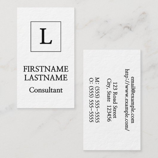 Minimalistisch en eenvoudig Visitekaartje van cons (Voorkant / Achterkant)