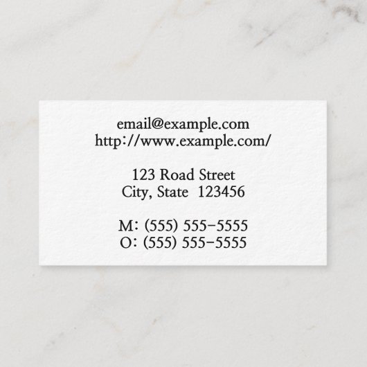 Minimalistisch en eenvoudig Visitekaartje van cons (Achterkant)