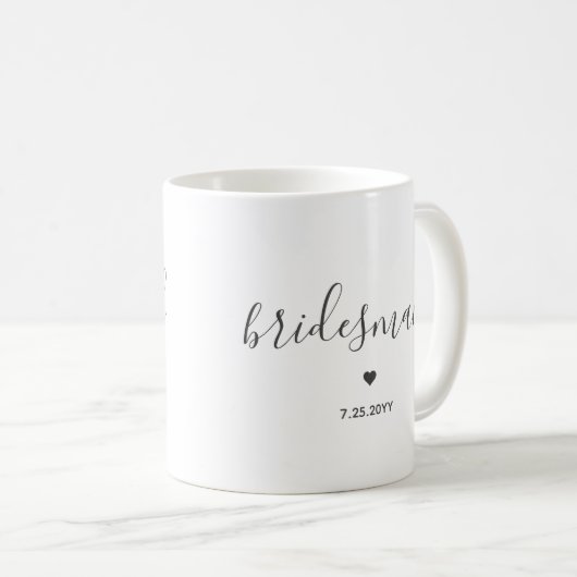 Minimalistisch en elegant bridesmaid script koffiemok (Voorkant rechts)