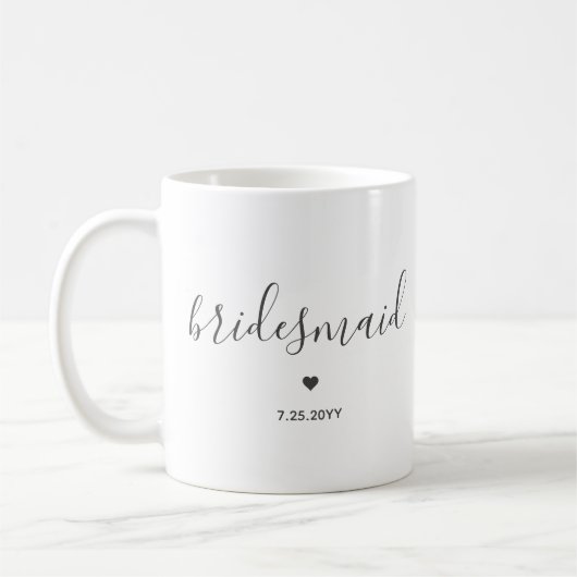 Minimalistisch en elegant bridesmaid script koffiemok (Links)