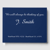 Minimalistisch en elegant Memorial Guestbook Gastenboek (Voorkant)