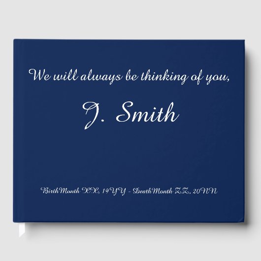 Minimalistisch en elegant Memorial Guestbook Gastenboek (Voorkant)