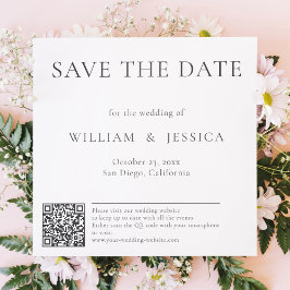 Minimalistisch en elegant met QR-code Save The Date