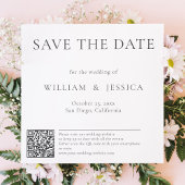 Minimalistisch en elegant met QR-code Save The Date