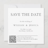 Minimalistisch en elegant met QR-code Save The Date (Voorkant)