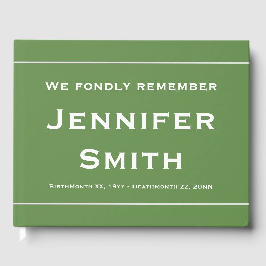 Minimalistisch en Gepersonaliseerd condoleanboek Gastenboek (Voorkant)