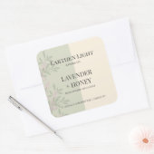 Minimalistisch en modern botanisch kaarslabel vierkante sticker (Envelop)