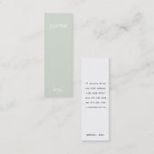 Minimalistisch en modern groen mini visitekaartje (Voorkant / Achterkant)