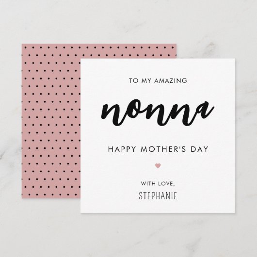Minimalistisch en modern Nonna Oma Moederdag Kaart (Voorkant / Achterkant)