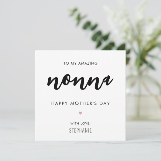 Minimalistisch en modern Nonna Oma Moederdag Kaart (Staand voorkant)