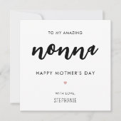 Minimalistisch en modern Nonna Oma Moederdag Kaart (Voorkant)
