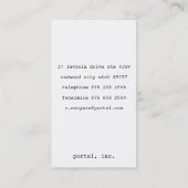 Minimalistisch en modern visitekaartje (Achterkant)