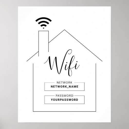 Minimalistisch en modern wifi-netwerkwachtwoord po poster (Voorkant)