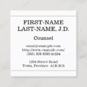 Minimalistisch en ondermaats Visitekaartje van de  (Voorkant)