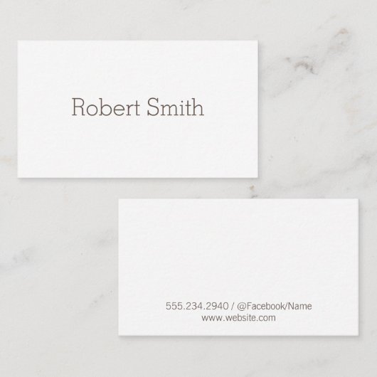 Minimalistisch en proper (donkergrijs) visitekaartje (Voorkant / Achterkant)