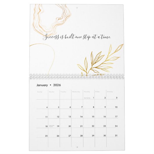 Minimalistisch en stijlvol holografisch ontwerp kalender (Jan 2026)