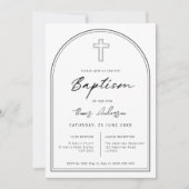 Minimalistisch enkelvoudig dwarsboogdoopsel kaart (Voorkant)