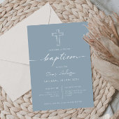 Minimalistisch enkelvoudig kruis doopsel kaart