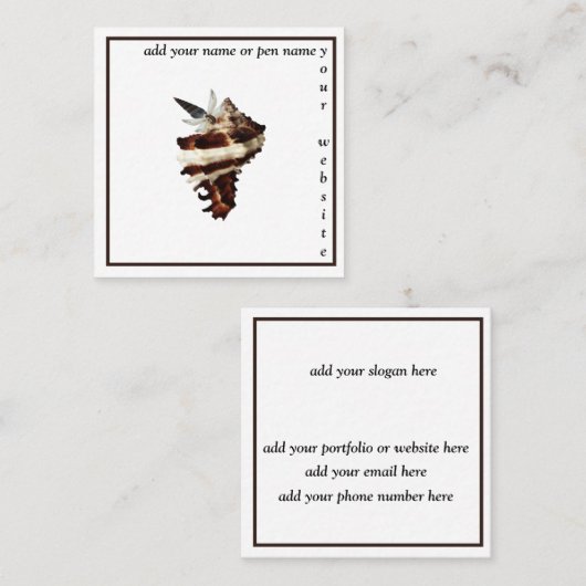 Minimalistisch esthetisch boek auteur freelance sc vierkante visitekaartje (Voorkant / Achterkant)