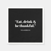 Minimalistisch eten, Drinken en dankbaar zijn Servet (Voorkant)