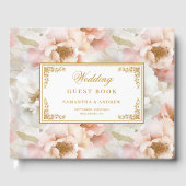 Minimalistisch etherisch pastelroze trouwgastenboe gastenboek (Voorkant)