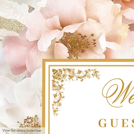 Minimalistisch etherisch pastelroze trouwgastenboe gastenboek