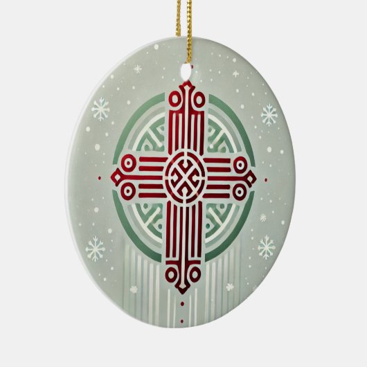 Minimalistisch Ethiopisch Kruis Keramisch Ornament (Rechts)