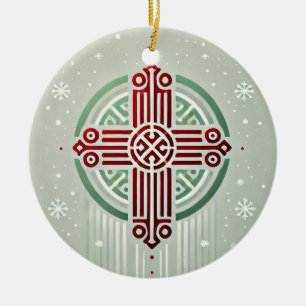 Minimalistisch Ethiopisch Kruis Keramisch Ornament