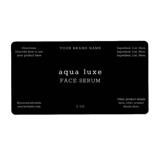 Minimalistisch etiket gezichtsserum (Voorkant)