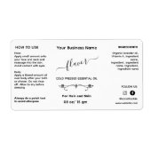 Minimalistisch etiket van essentiële olie fles (Voorkant)