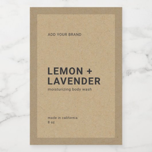 Minimalistisch etiket van geblust fijn kraft aan d (Enkel label)