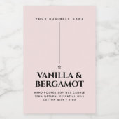 Minimalistisch etiket van roze kaars (Enkel label)