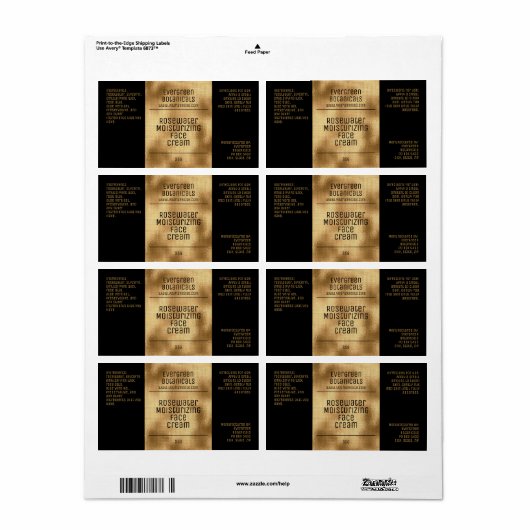 minimalistisch etiket van schoonheidsproducten - z (Full Sheet)