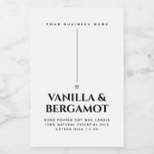 Minimalistisch etiket van witte kaars (Enkel label)